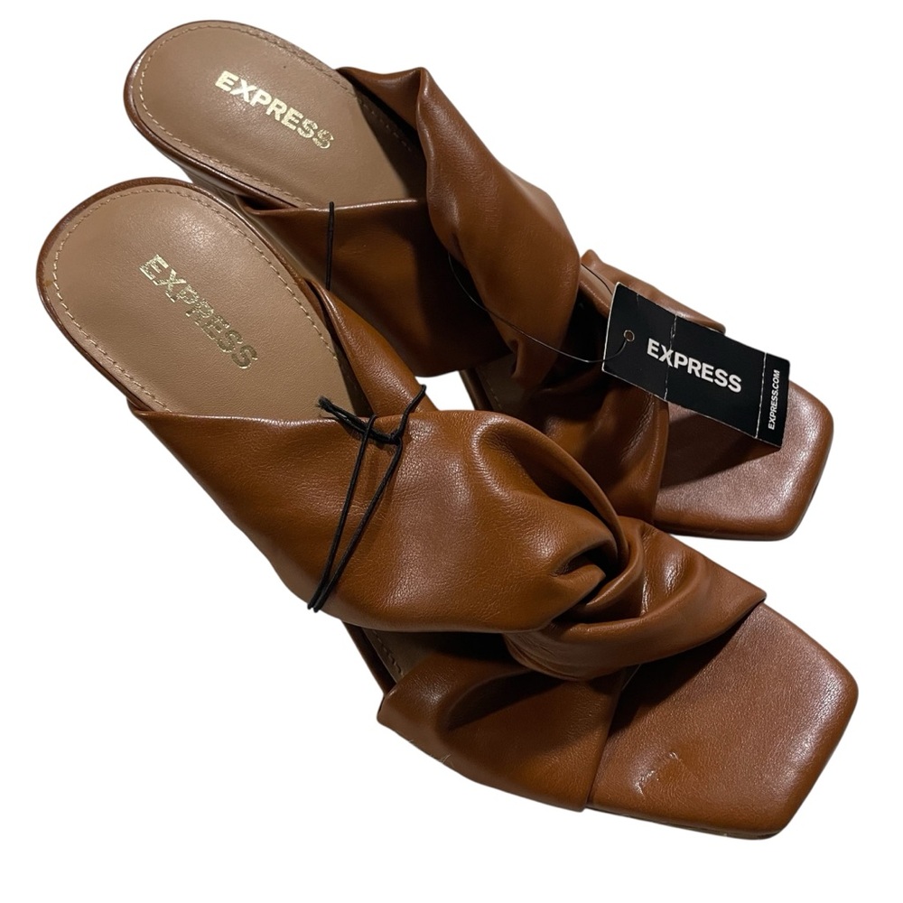 Express Women's Tan Knotted Heel Sandals Size 9